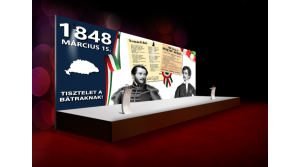 Színpad háttér Kossuth és Petőfi