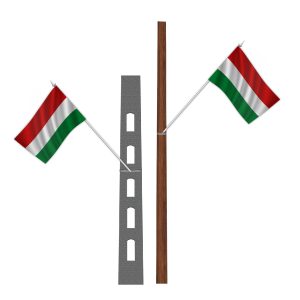 Villanyoszlopra való rögzítésre alkalmas zászló + szett