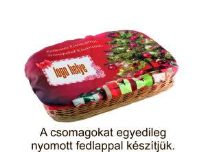 Fonott kosár, egyedileg nyomtatott textil borítással