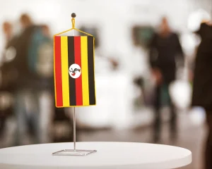 Uganda asztali zászló – 15×25 cm