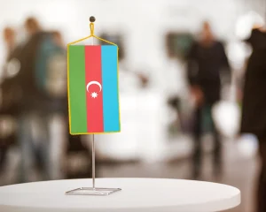Azerbajdzsán asztali zászló – 15×25 cm